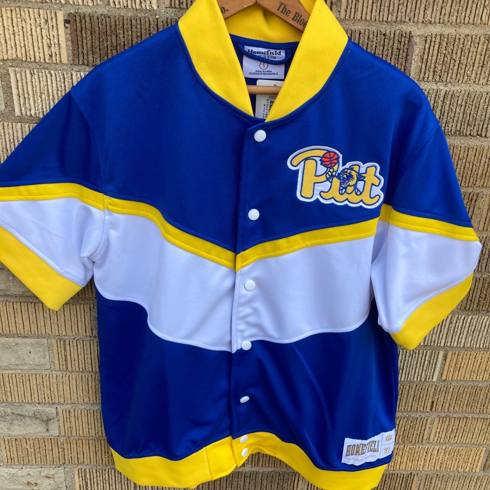 Homefield Pitt Panthers Basketball Throwback Shooting Shirt Blue Mens Small